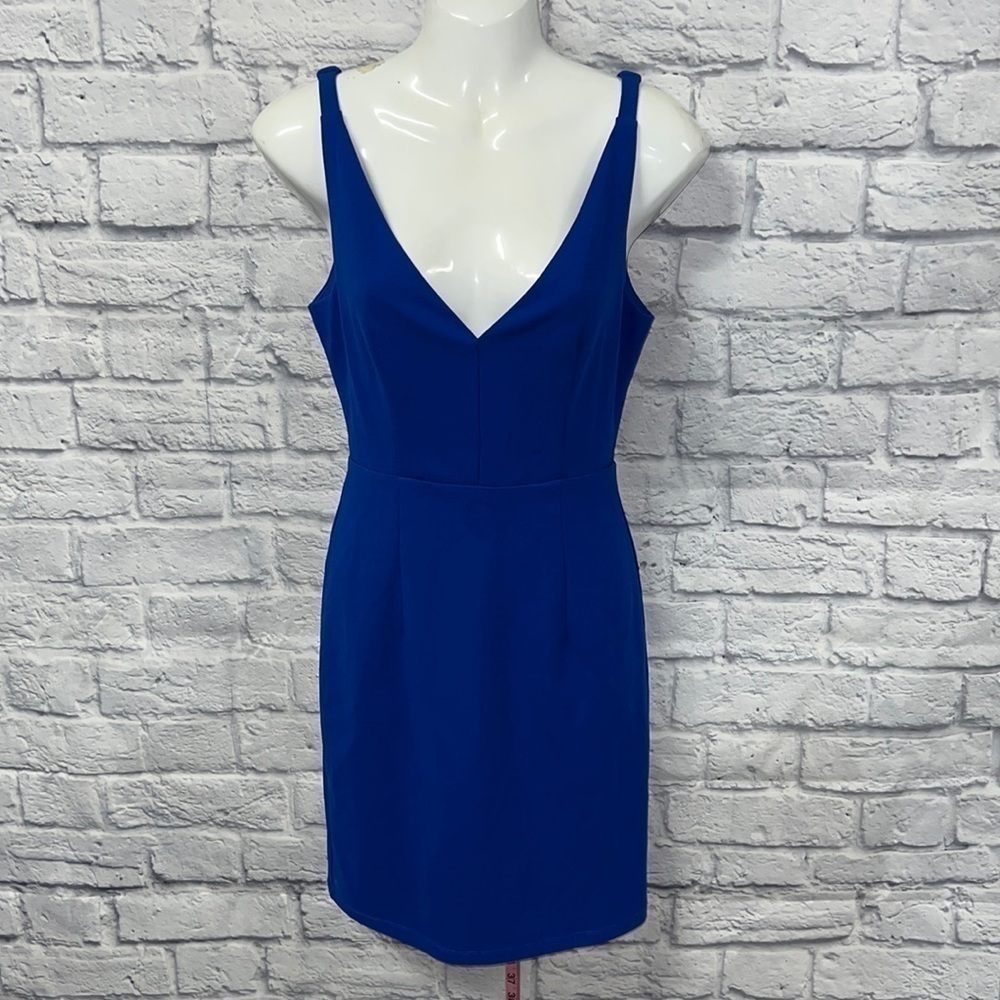 Lulus low V-neck blue dress size small